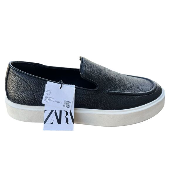 Zara Men’s Black Leather Loafers Ref 2650/320 Size US 9 UK 8 EUR 42 NEW main image 8